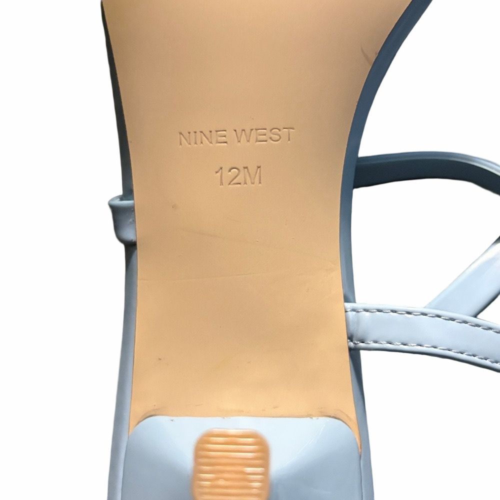 Nine West blue high gloss Patton strappy sandal. 
new condition size 12M 3” heel - Picture 4 of 6